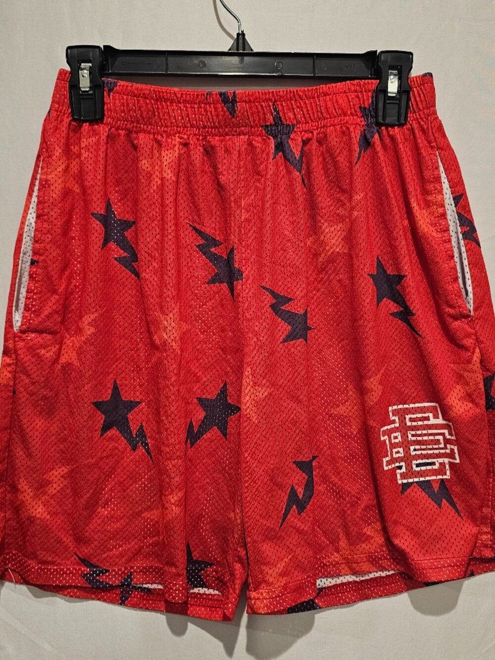 Eric Emanuel EE Men's Red Mesh Athletic Shorts Size S Basketball Streetwear
